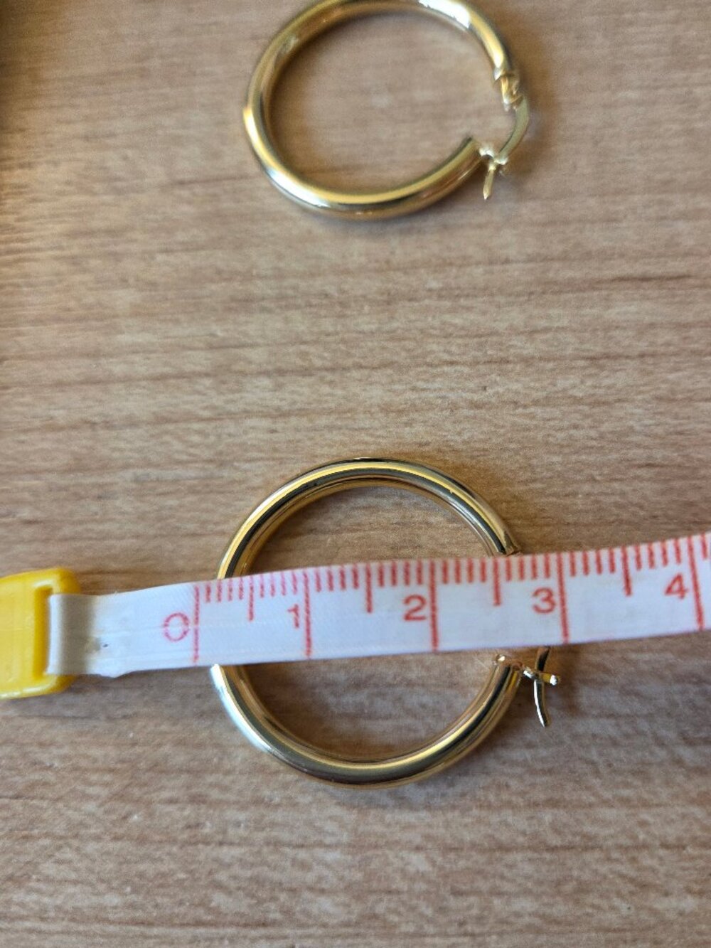#115 Gold Plated Classic Hoop Earrings - Picture 4 of 4
